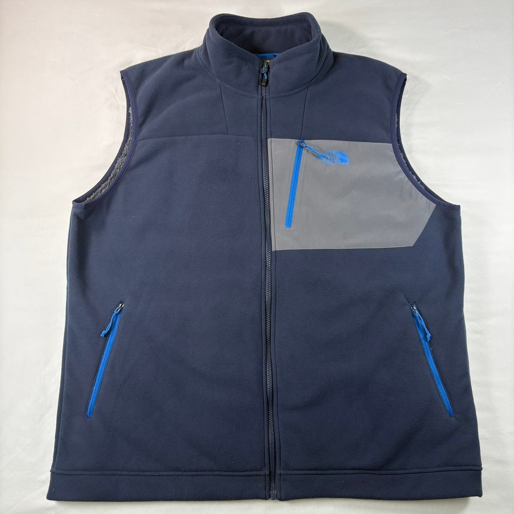 The North Face Fleece Vest Mens XXL Gorpcore Navy Blue Full Zip Outdoor